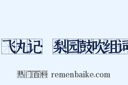飞丸记·梨园鼓吹组词是什么意思的图片